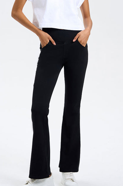 High-Stretch Crossover Flare Yoga Jeans