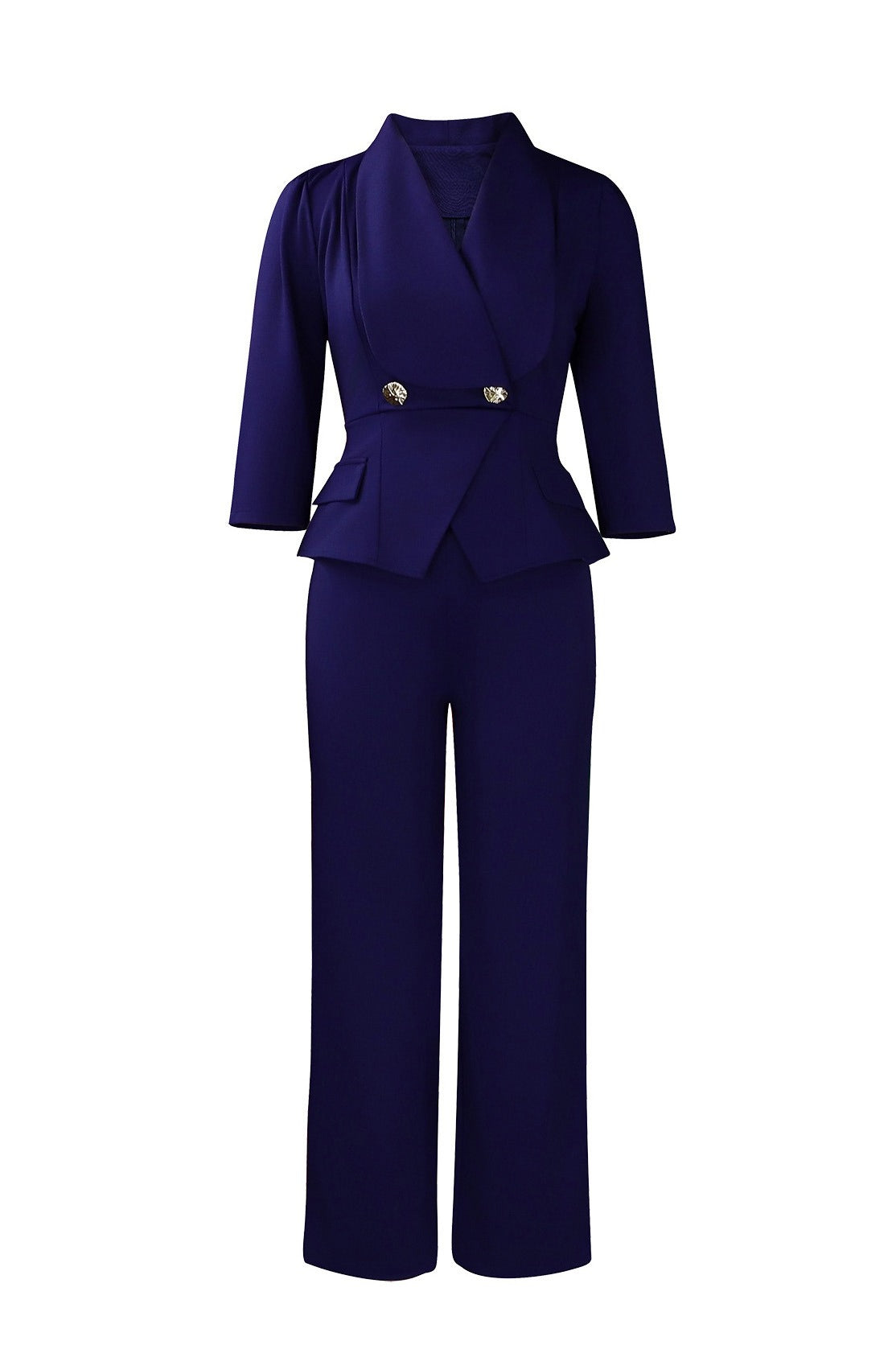 Elegant Shawl Collar Blazer Jumpsuit