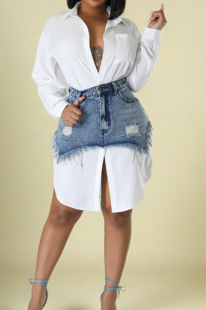 Denim Skirt Set