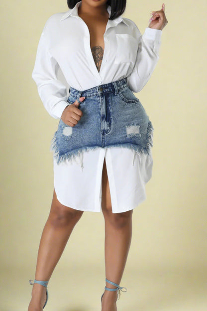 Denim Skirt Set