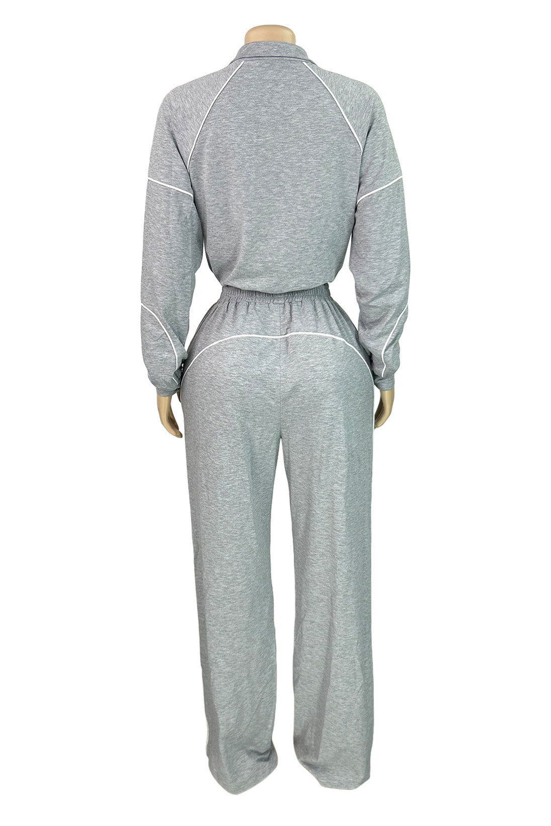 Half-Zip Sweatshirt & Wide Leg Pants Set