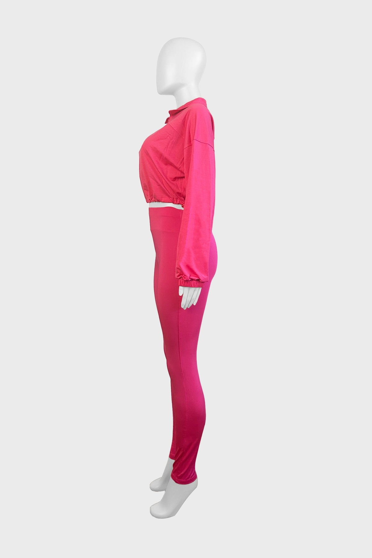 Zip Up Drawstring Pants Sets