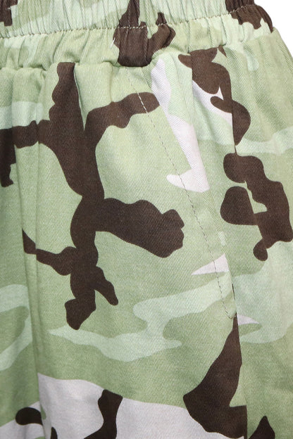 Camo Print High Waist Balloon Pants