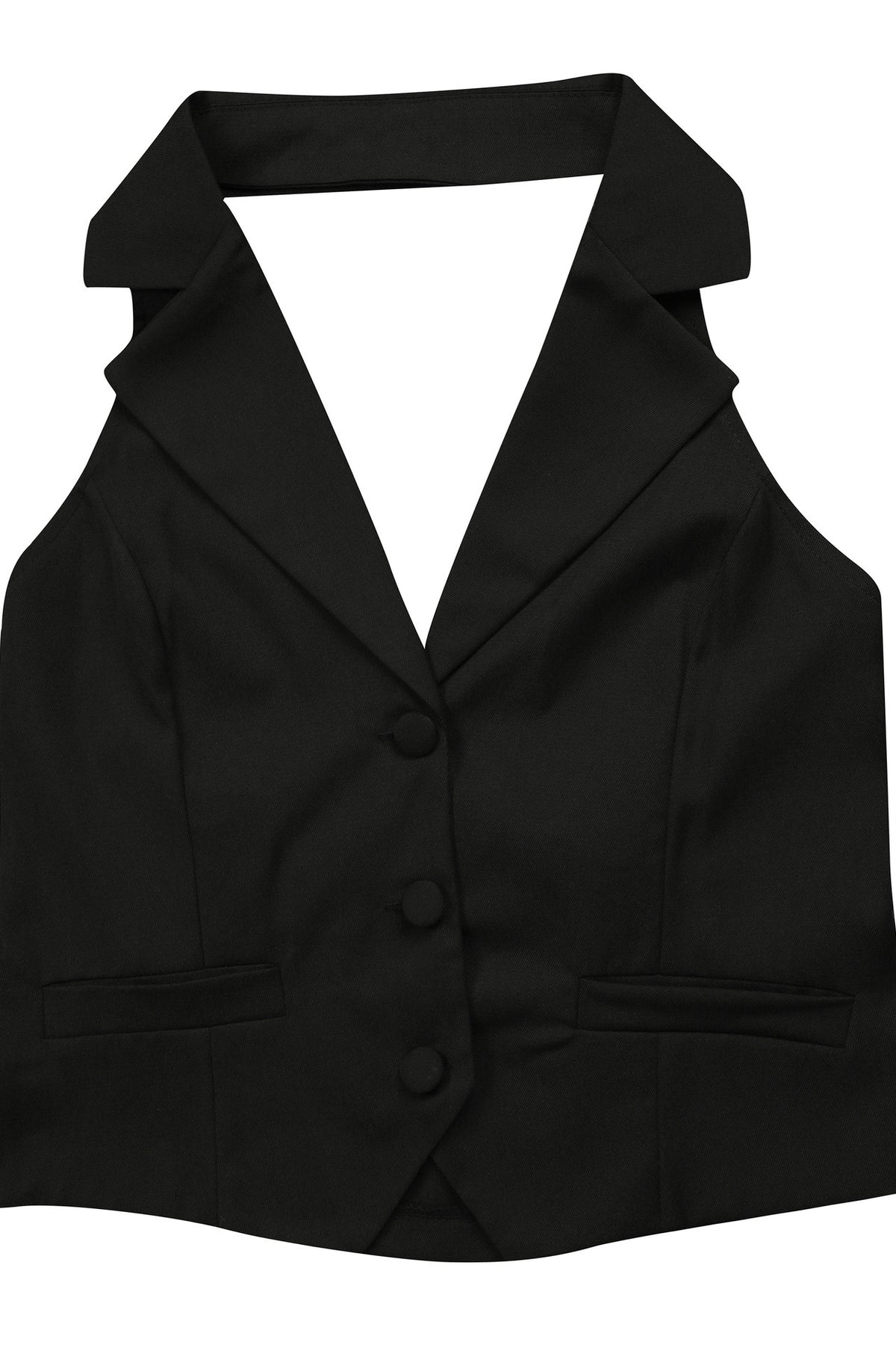 Halter Tuxedo Top & Pleated Skirt Set