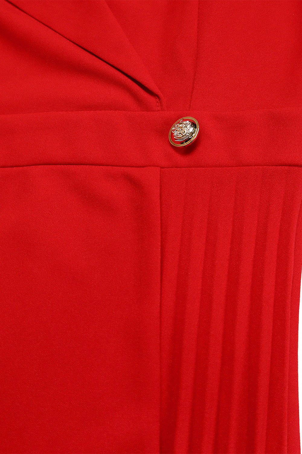 Pleated Blazer Collar Dress