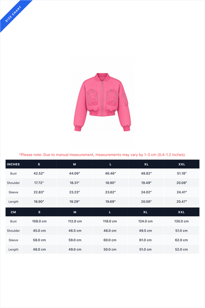 Cropped Diamond-Quilted Bomber Jacket