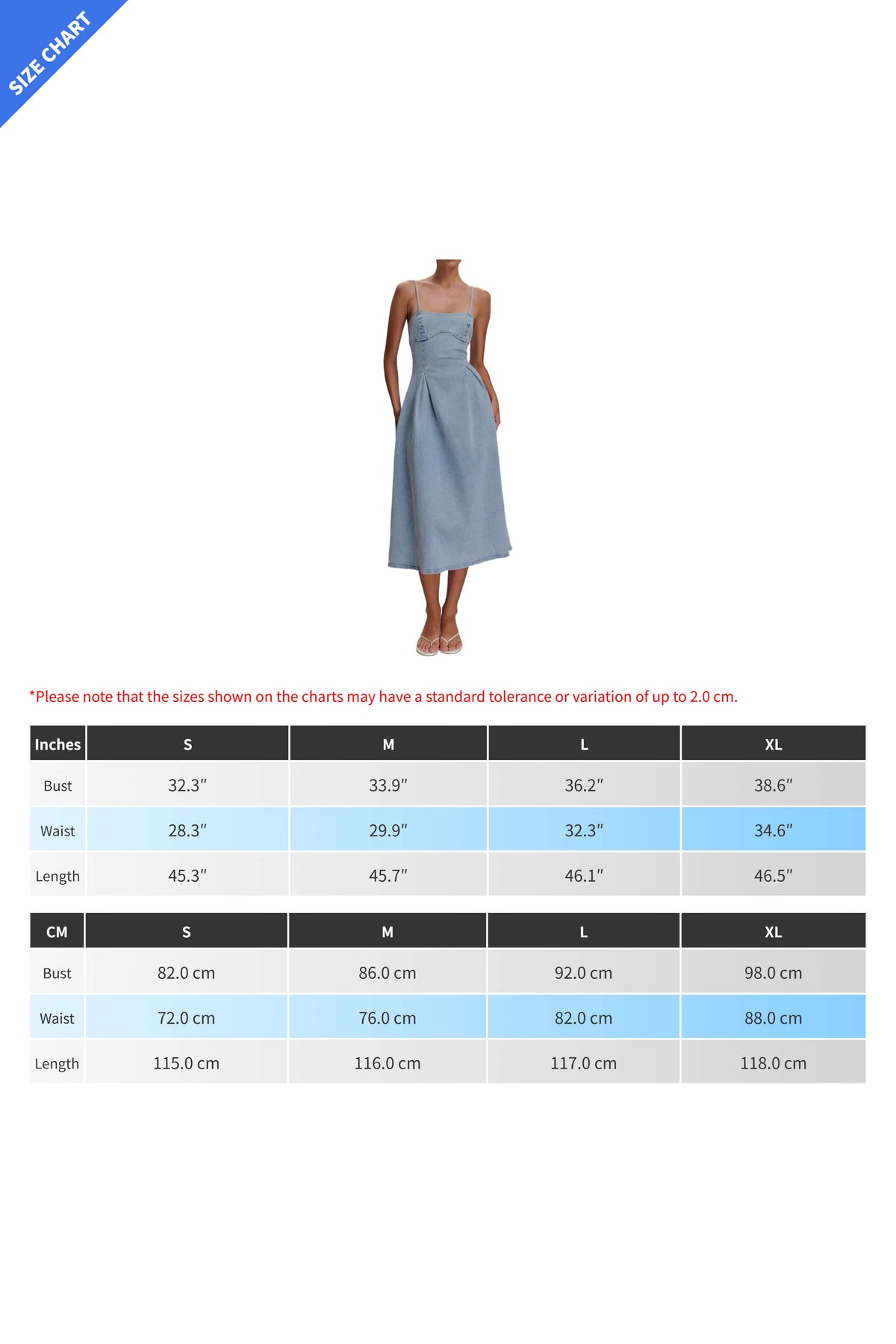 A Line Denim Midi Dress