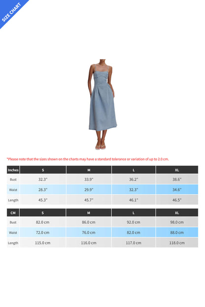 A Line Denim Midi Dress