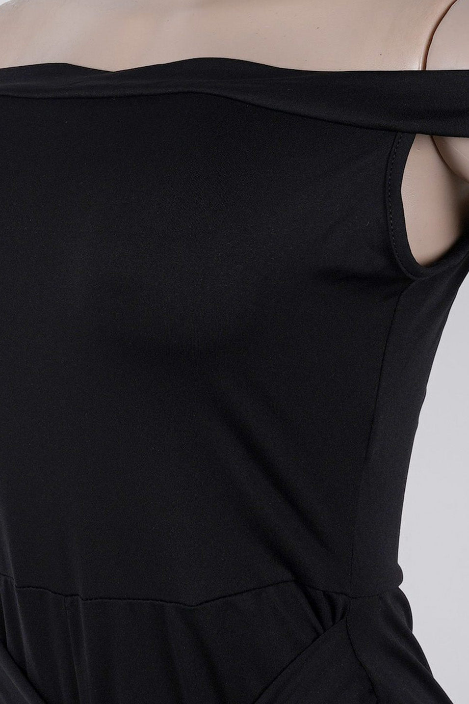 Stretch Off Shoulder Tie Detail Jumpsuit