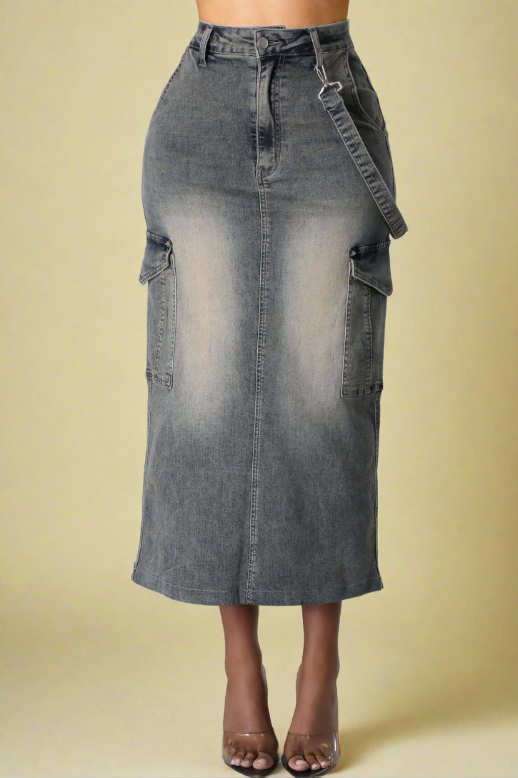 Pocket Maxi Denim Skirts