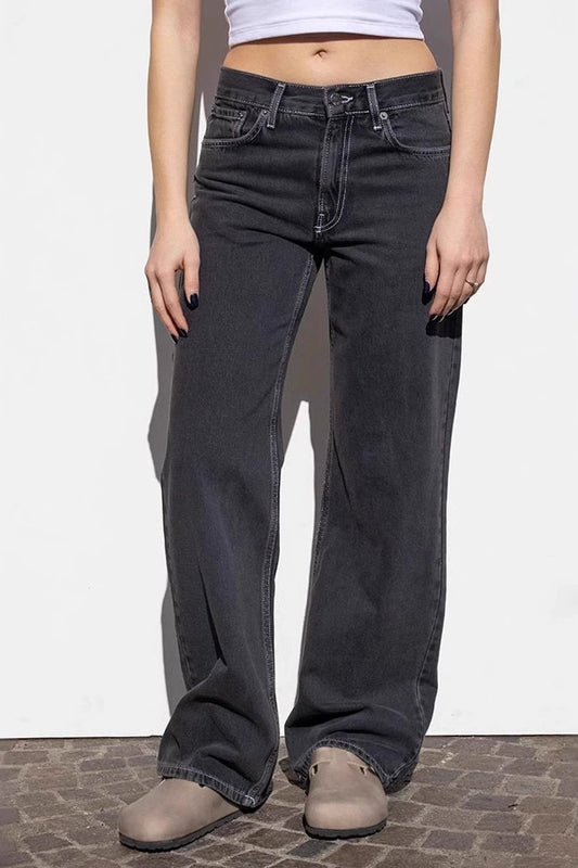 High Waist Loose Wide Leg Denim Jeans