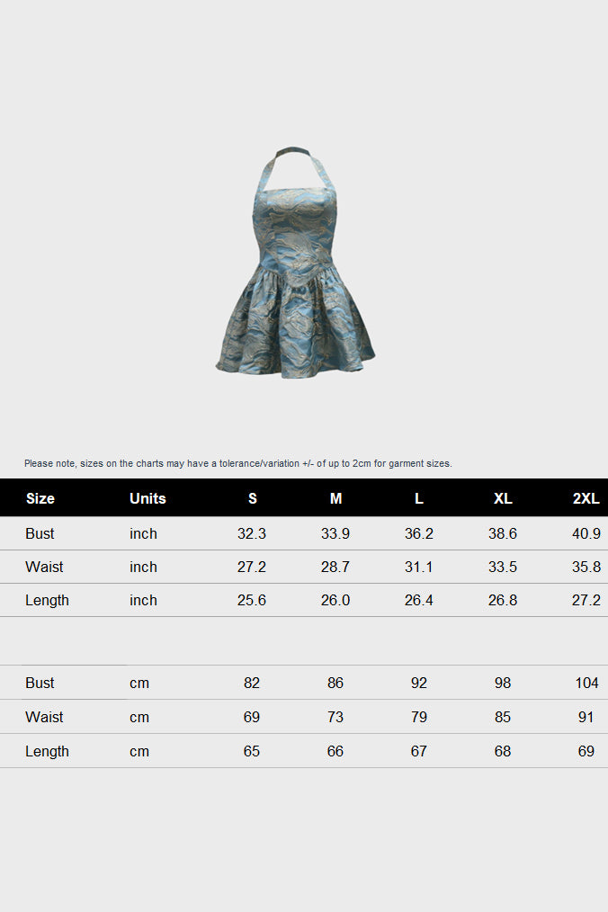 Jacquard Halter Mini Dress