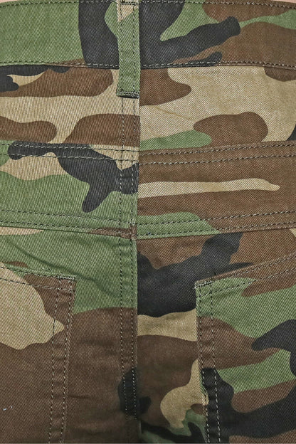 Camo Print Utility Cargo Shorts