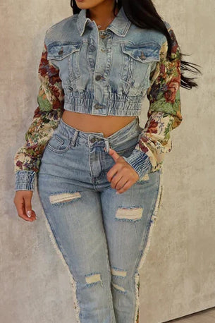 Flower Denim Jacket