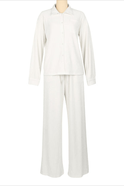 Loose Long Sleeve Top & Straight Pants Set