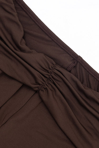 Asymmetric Draped Top & Capri Pants Set
