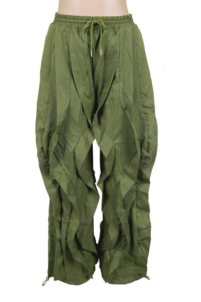 Patchwork Cargo Lantern Jogger Pants