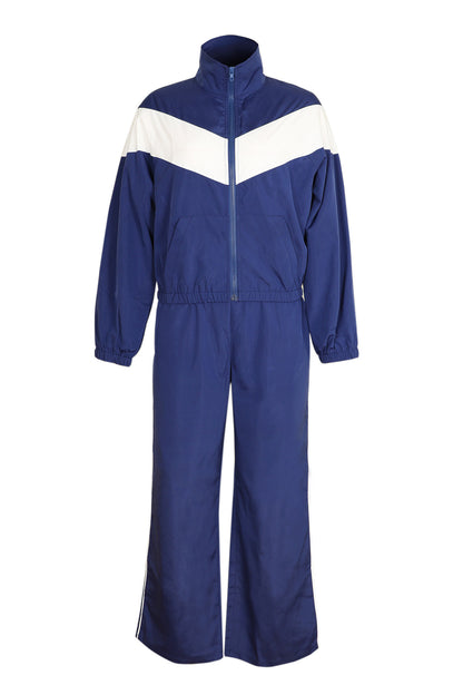 Colorblock Zip Jacket & Straight-Leg Pants Set