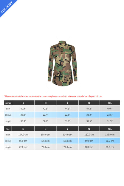 Classic Camo Print Multi-Pocket Jacket
