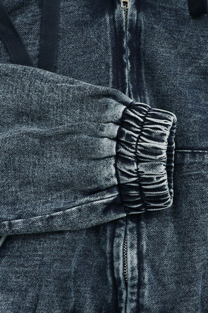 Hooded Denim Jacket & Skirt Set
