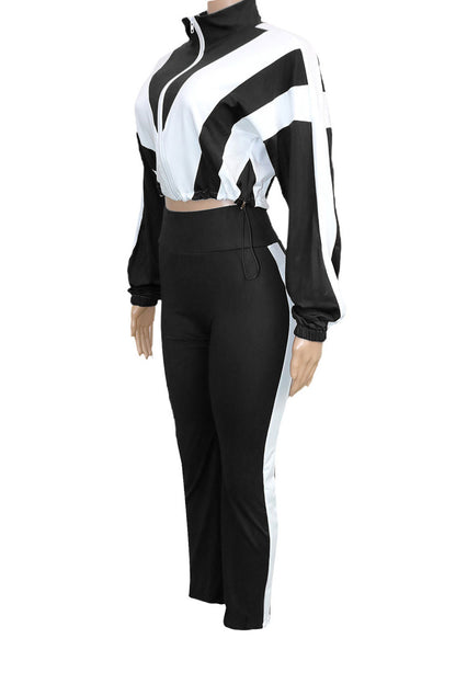 Sporty Color Block 2-Piece Tracksuit