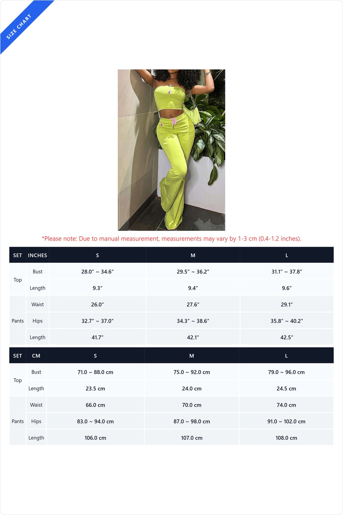 Strapless Bandeau & Drawstring Flare Pant Set