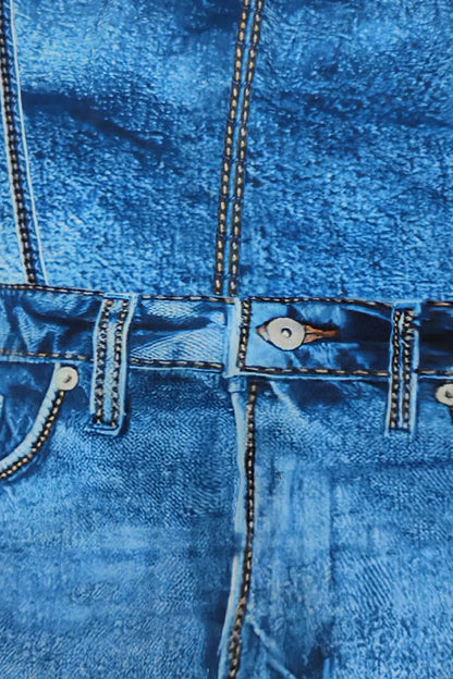 Denim Print Midi Dress