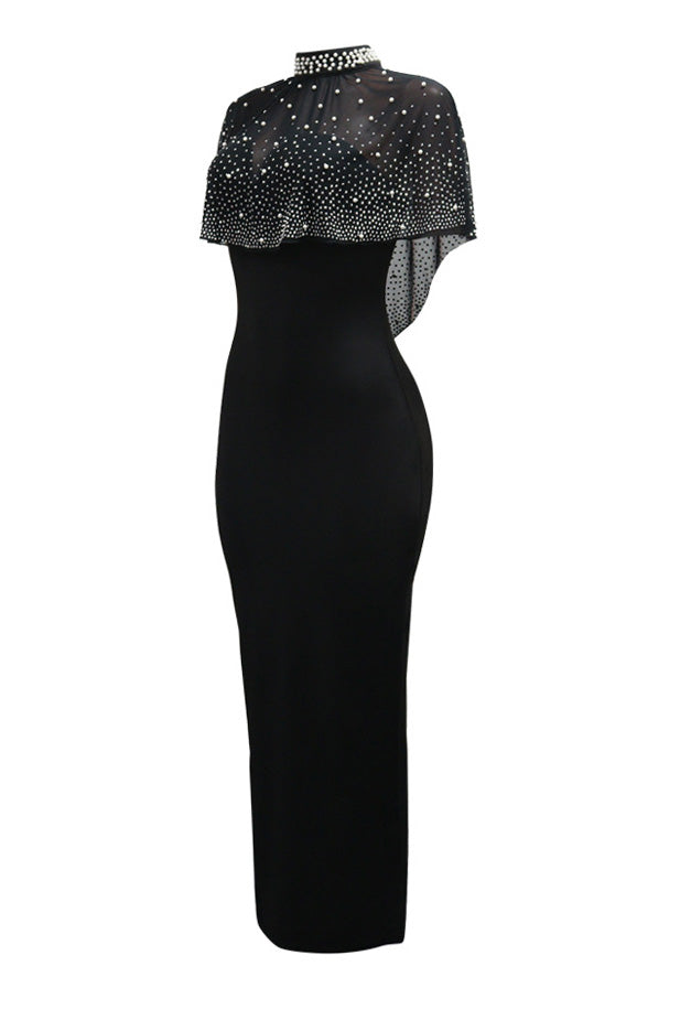Beaded O Neck Solid Color Two Piece Set