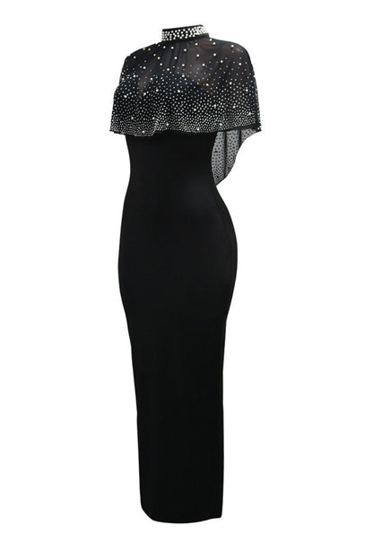 Beaded O Neck Solid Color Two Piece Set