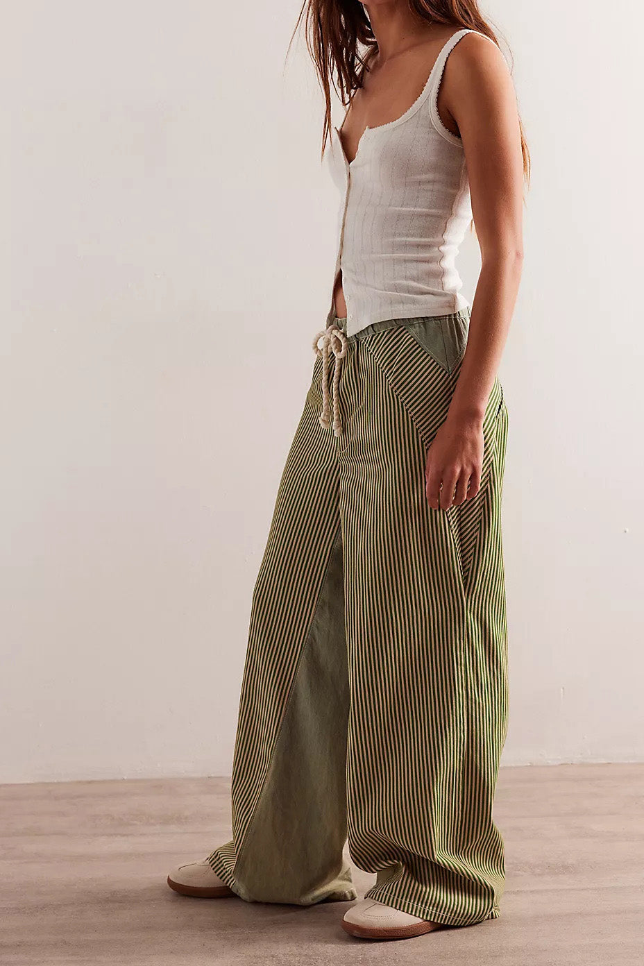 Casual Colorblock Loose Straight Pants