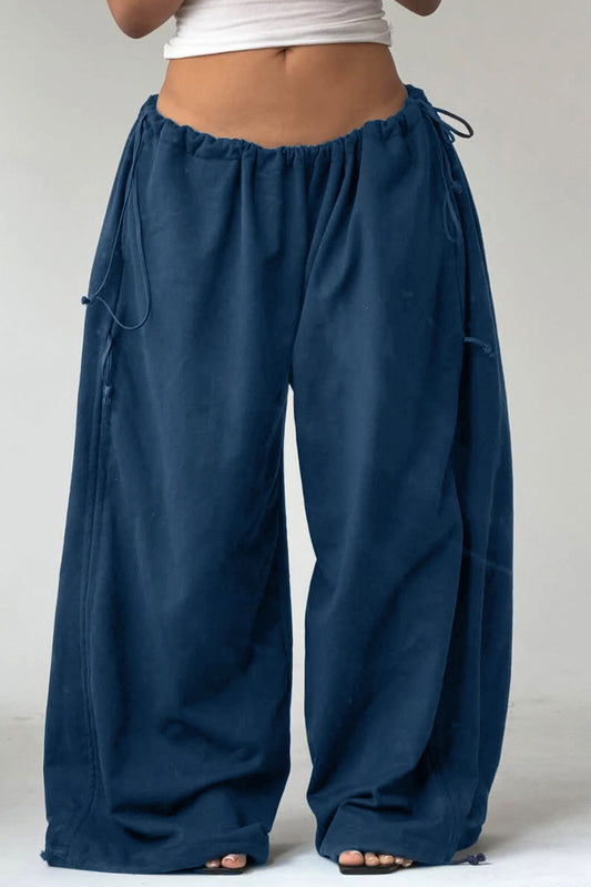Adjustable Drawstring Baggy Parachute Pants