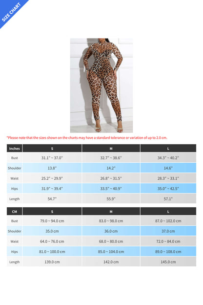 Mesh Leopard Jumpsuit