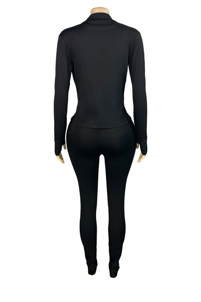 Sport Bra Zip Jacket Leggings Set