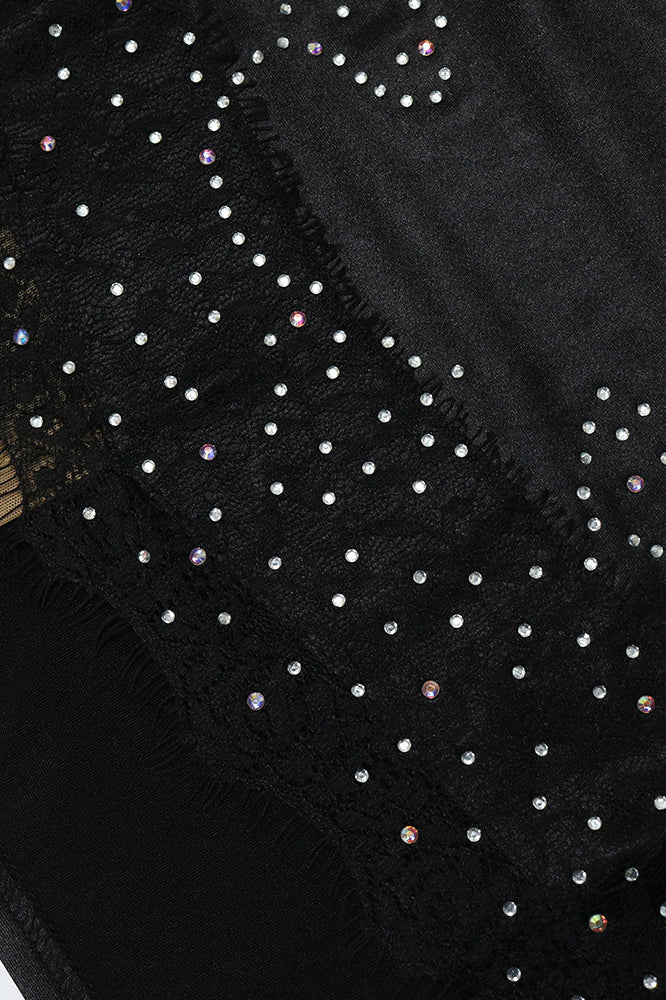 Beading Applique High Slit Sequin Dress
