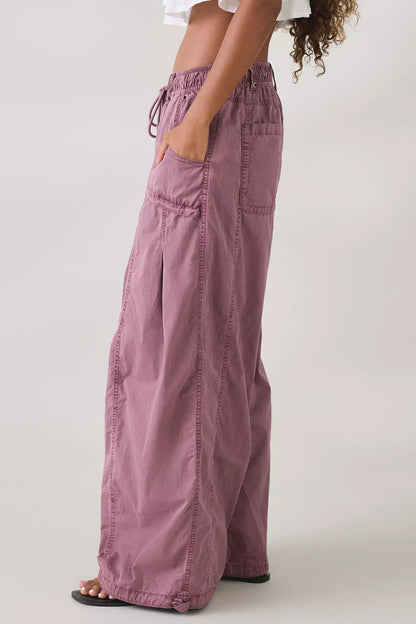 Wide Leg Drawstring Parachute Pant