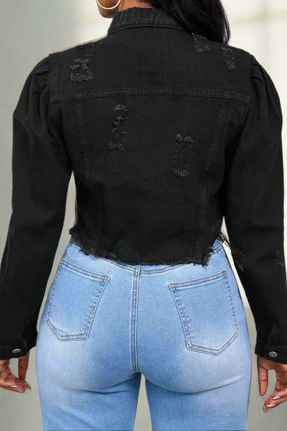 Puff Sleeve Denim Jacket