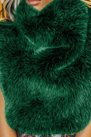 Solid Faux Fur Sleeveless Vest
