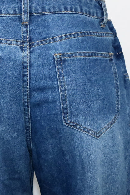 Curved Seam Barrel Leg Jeans