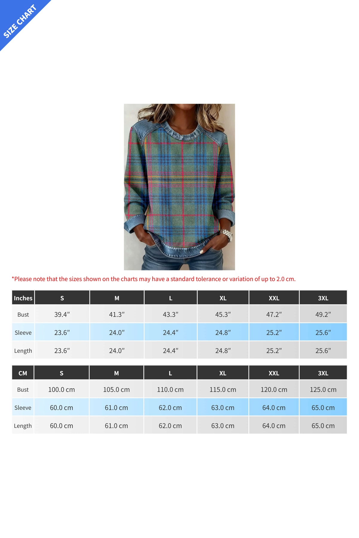 Denim Collar Long Sleeve Knit Pullover Top