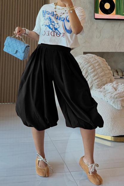 Pleated Balloon Leg Culotte