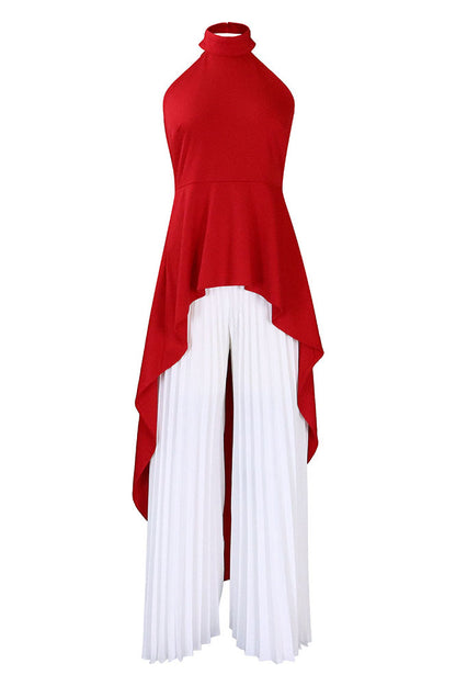 Halter Tunic Top & Pleated Pants Set