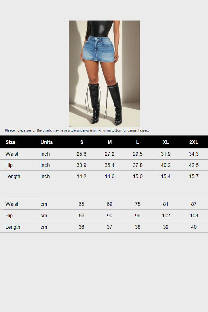 Denim Micro Mini Skirt