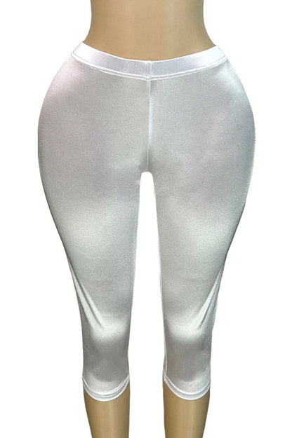 Stretch Satin Capri Pants