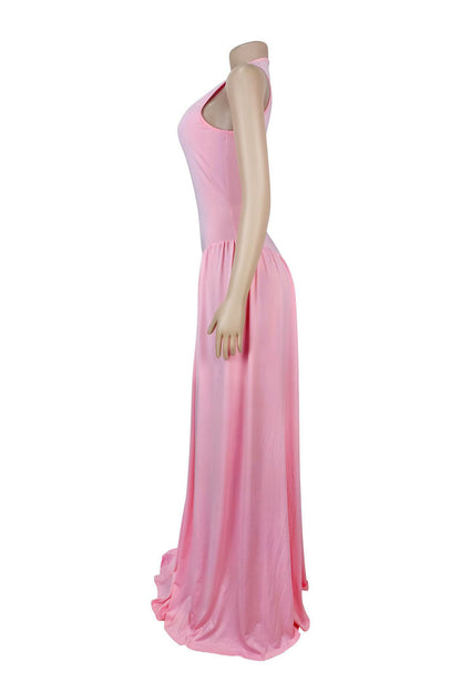 Sleeveless Drop Waist Flowy Maxi Dress