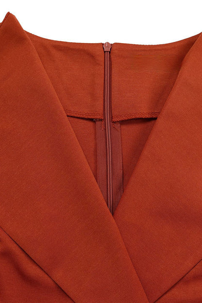 3/4 Sleeve Belted Sheath Work Dress