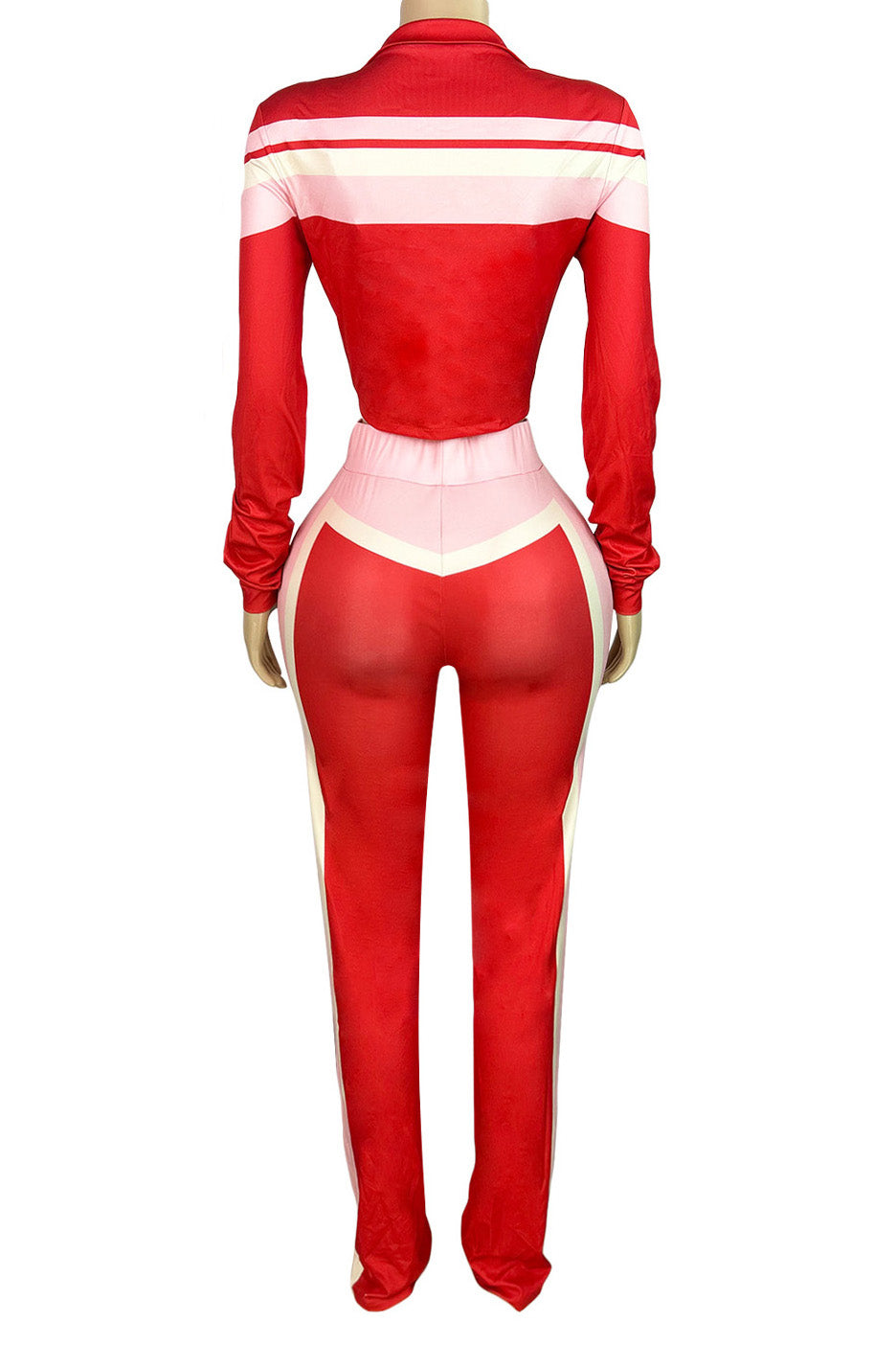 Printed Front-Tie Top and Long Pants Set