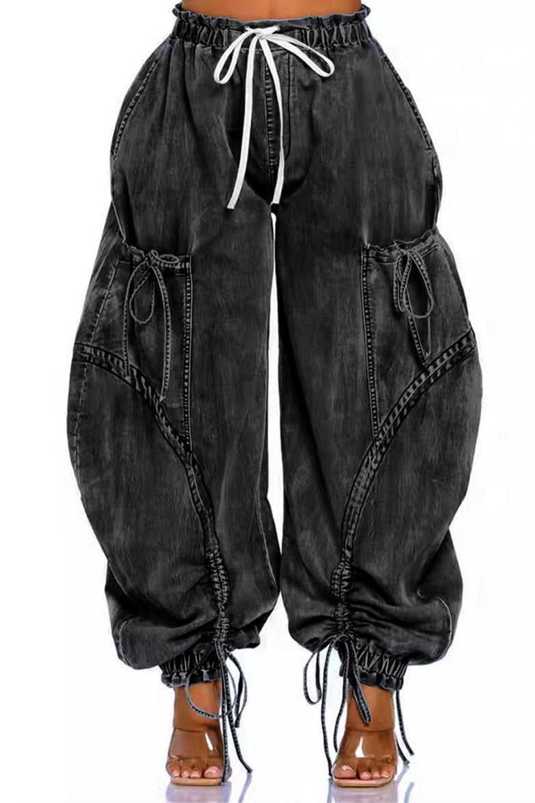 Denim Pocket Cargo Jeans