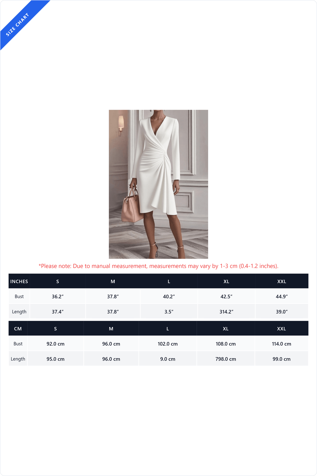 V-Neck Ruched Asymmetrical Midi Dress