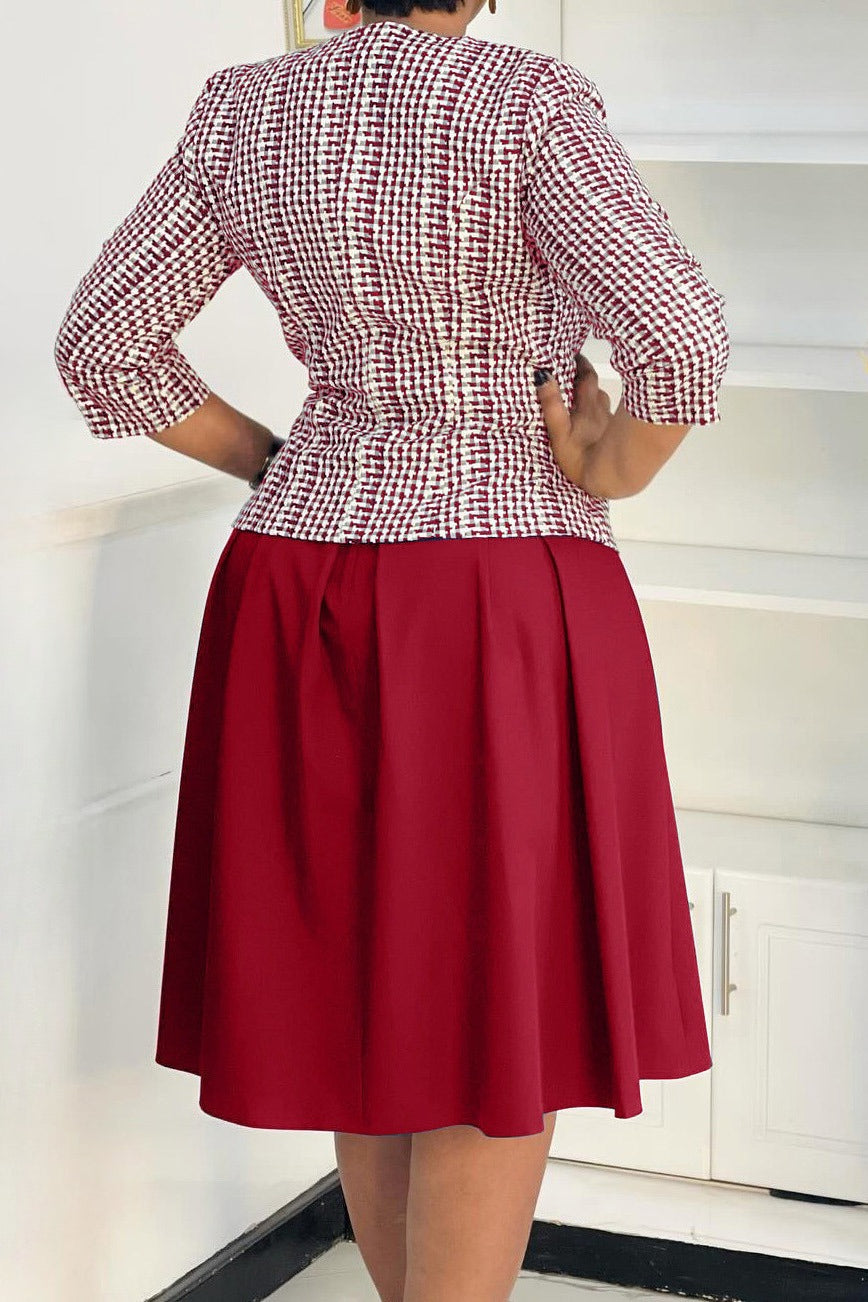 2-Piece Tailored Jacket & A-Line Dress Set