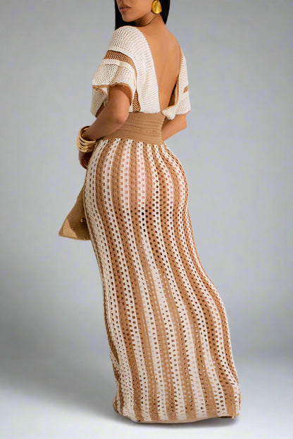 Stripe Knit Skirt Set